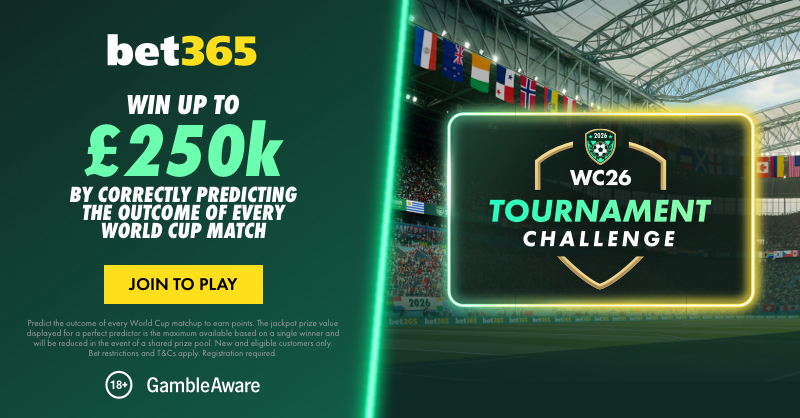 bet365 World Cup Tournament Challenge - Win up to £250k